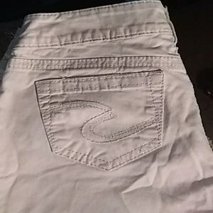 Silver's white skinny jeans